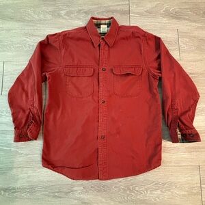 LL Bean Men's Flannel-Lined Hurricane shirt Dark Barley Medium